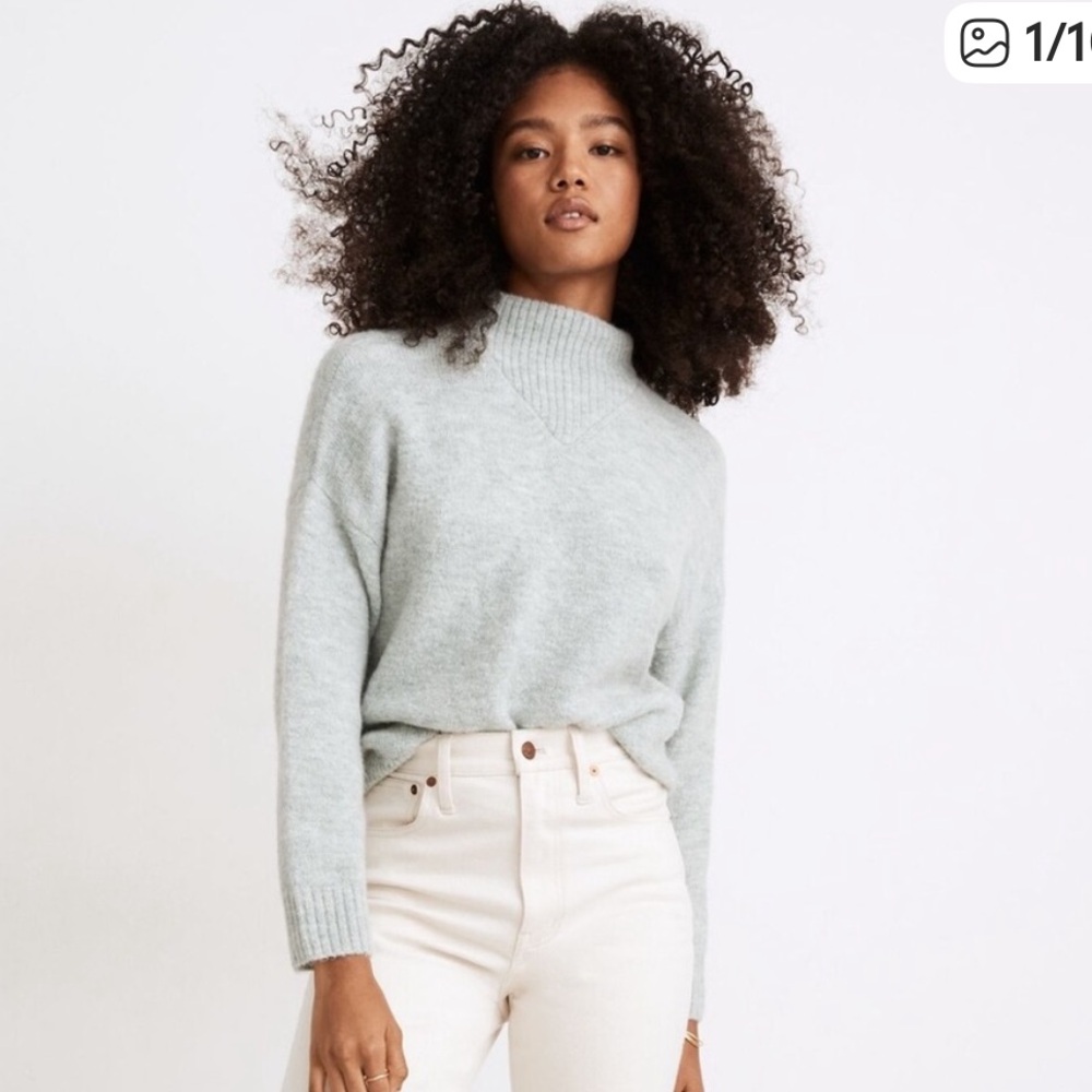 Madewell Soft Mint Mockneck Sweater